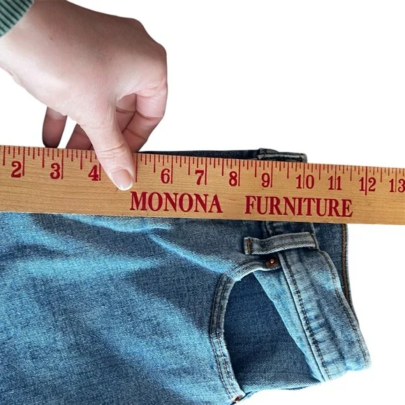 Abercrombie & Fitch Mom Jeans High Rise Size 4 Regular 27 Two Tone Denim - Picture 5 of 9